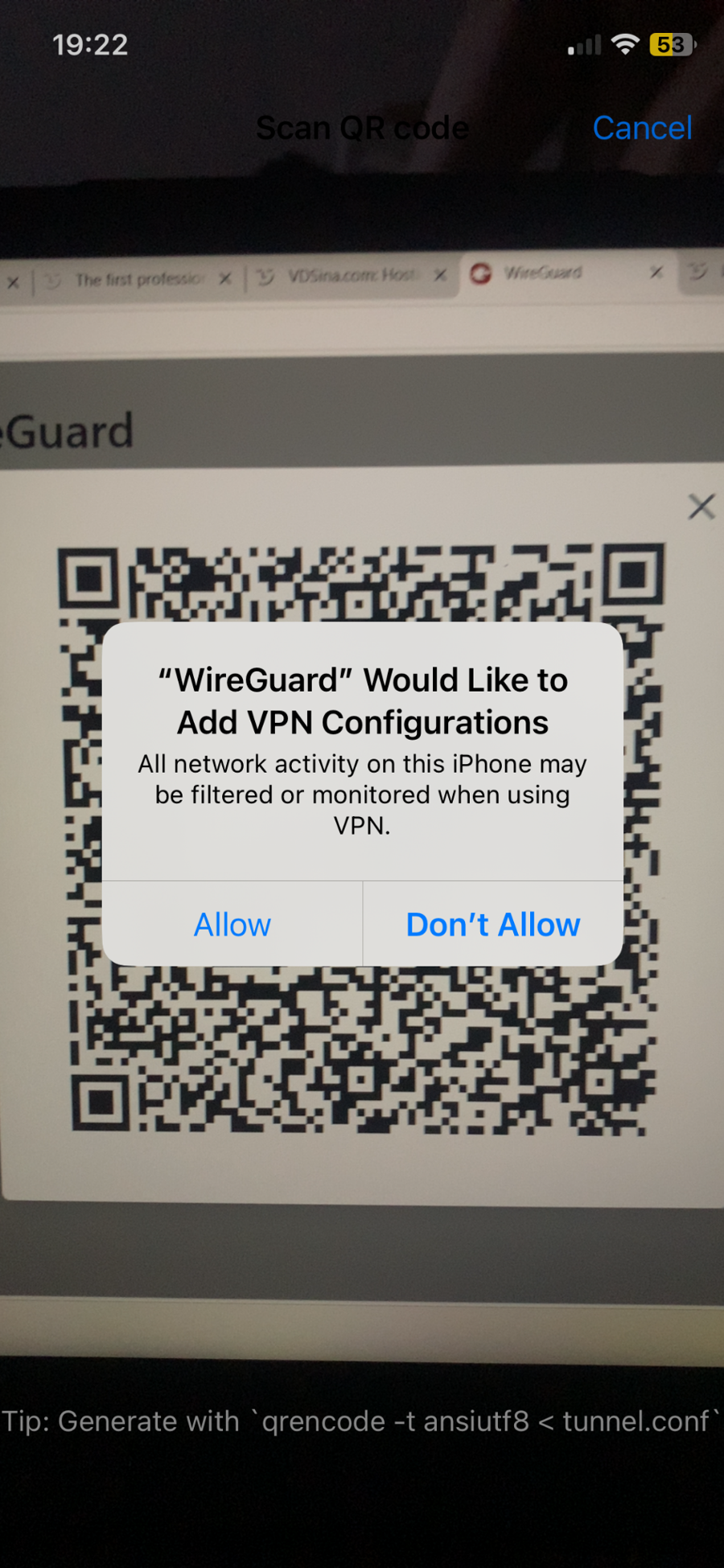 WireGuard active