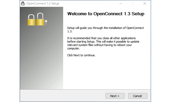 OpenConnect Setup Welcome