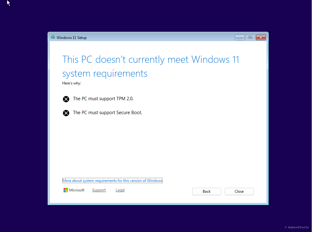 Windows 11 TPM Secure Boot error